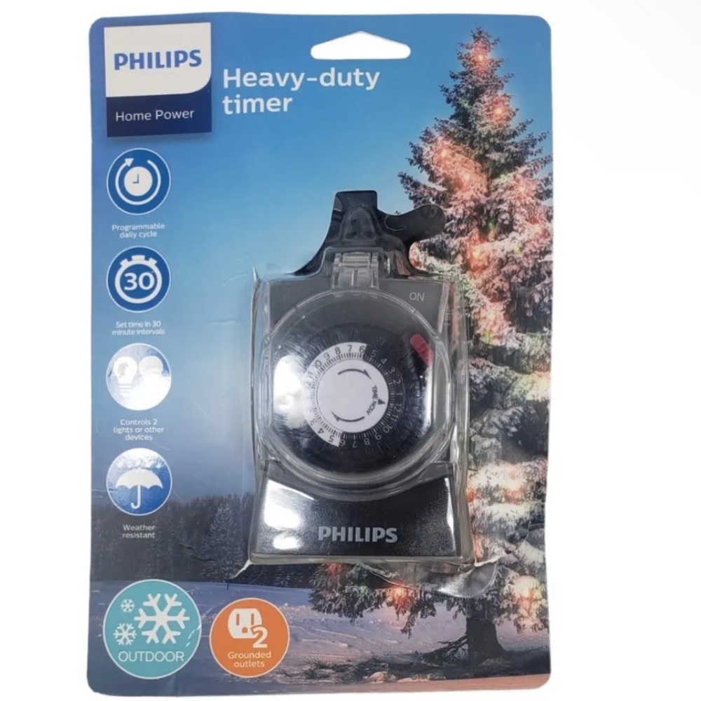 PHILIPS Home Power Heavy-Duty Timer‎ 2 Grounded Outlets